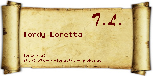 Tordy Loretta névjegykártya